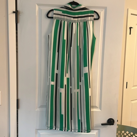 NWT Raoul 100% Silk - Green / Black / White Style: Shirt dress Size - 8 - Picture 2 of 11